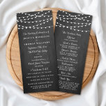 The String Lights On Chalkboard Wedding Collection Program<br><div class="desc">Simple yet elegant, the string lights on chalkboard wedding collection is a stunning design featuring lovely white hanging string lights on a chalkboard effect background, which is perfect for any modern wedding celebration. These programs can be personalised for your special occasion and would make the perfect order of service for...</div>