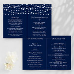 The String Lights On Navy Blue Wedding Collection<br><div class="desc">Simple yet elegant, the string lights on navy blue wedding collection is a stunning design featuring lovely white hanging string lights on a navy blue background, which is perfect for any modern wedding celebration. These programs can be personalised for your special occasion and would make the perfect order of service...</div>