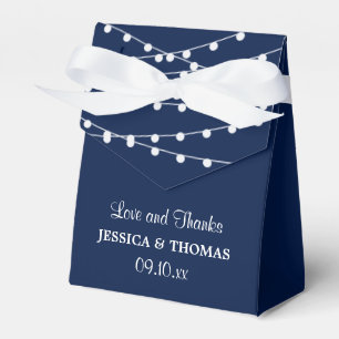 The String Lights On Navy Blue Wedding Collection Favour Box