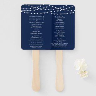The String Lights On Navy Blue Wedding Collection Hand Fan