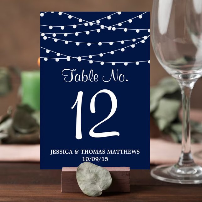 The String Lights On Navy Blue Wedding Collection Invitation (Creator Uploaded)