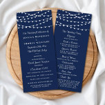 The String Lights On Navy Blue Wedding Collection Program<br><div class="desc">Simple yet elegant, the string lights on navy blue wedding collection is a stunning design featuring lovely white hanging string lights on a navy blue background, which is perfect for any modern wedding celebration. These programs can be personalised for your special occasion and would make the perfect order of service...</div>