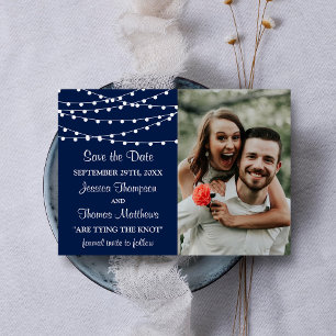 The String Lights On Navy Blue Wedding Collection Save The Date