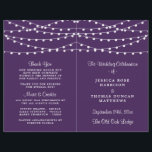 The String Lights On Purple Wedding Collection<br><div class="desc">Simple yet elegant, the string lights on purple wedding collection is a stunning design featuring lovely white hanging string lights on a purple background, which is perfect for any modern wedding celebration. These programs can be personalised for your special occasion and would make the perfect order of service for your...</div>
