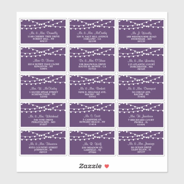 The String Lights On Purple Wedding Collection (Sheet)