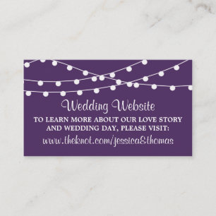 The String Lights On Purple Wedding Collection Enclosure Card