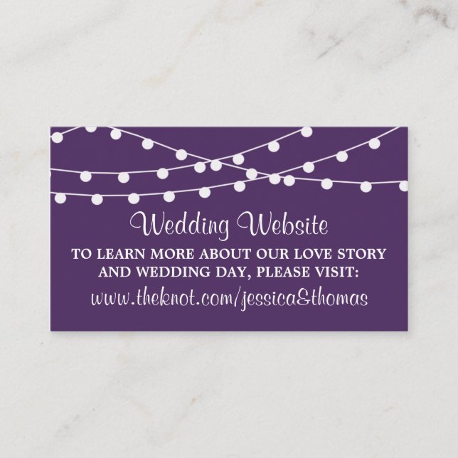 The String Lights On Purple Wedding Collection Enclosure Card (Front)