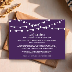 The String Lights On Purple Wedding Collection Enclosure Card