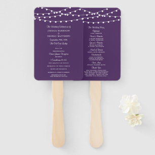 The String Lights On Purple Wedding Collection Hand Fan