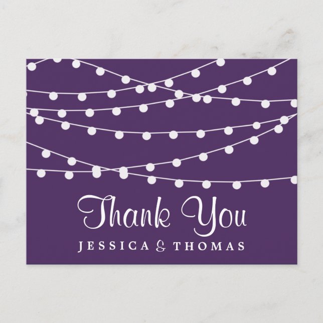The String Lights On Purple Wedding Collection Postcard (Front)