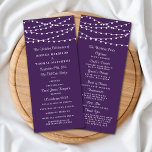 The String Lights On Purple Wedding Collection Program<br><div class="desc">Simple yet elegant, the string lights on purple wedding collection is a stunning design featuring lovely white hanging string lights on a purple background, which is perfect for any modern wedding celebration. These programs can be personalised for your special occasion and would make the perfect order of service for your...</div>