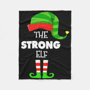 The Strong Elf Group Matching Family Christmas Pjs Fleece Blanket