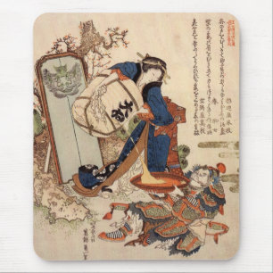The Strong Oi Pouring Sake by Hokusai Mouse Pad