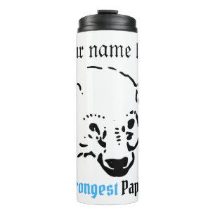 the strongest papa bear, fathers day gift thermal tumbler