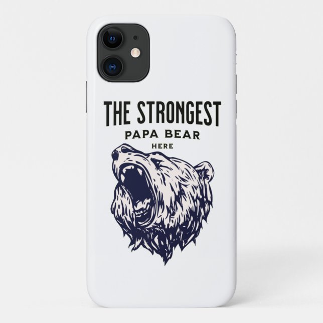 The Strongest Papa Bear, Fathers day Personalise Case-Mate iPhone Case (Back)