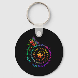 The Strongest People Butterfly Autism Awareness  Key Ring