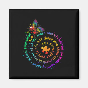 The Strongest People Butterfly Autism Awareness Magnet