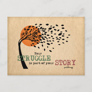 The Struggle is part of your story: Recovery Quote Postcard