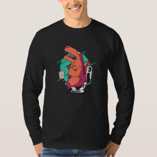 The Struggle Is Real Dinosaur Can T Reach Toilet P T-Shirt