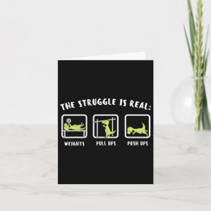 The Struggle Is Real Dinosaur Fitness T-rex Gym Lo Card