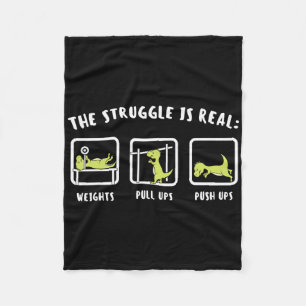 The Struggle Is Real Dinosaur Fitness T-rex Gym Lo Fleece Blanket