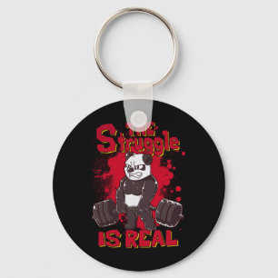 The Struggle Is Real Funny Panda Gym Bodybuilding  Key Ring