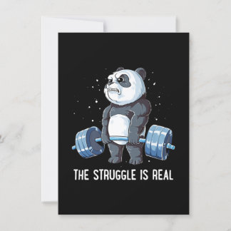 The Struggle is Real Panda Weightlifting Invitation