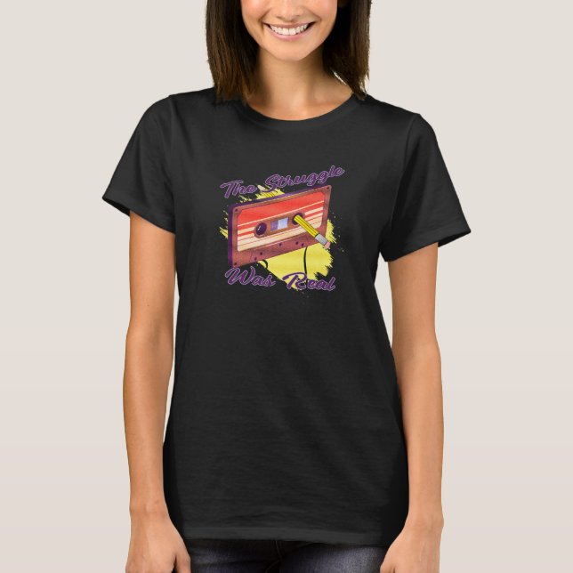The Struggle Was Real 70s Music Mix Tape Nightmare T-Shirt (Front)