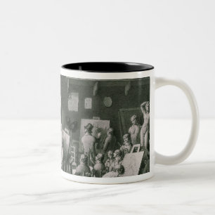 The Studio of Jacques Louis David Two-Tone Coffee Mug