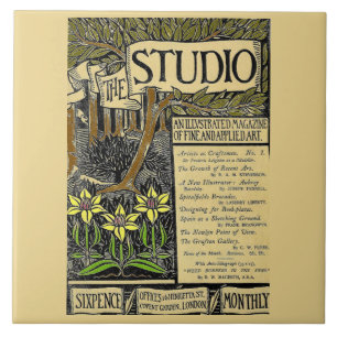 The Studio Vintage Magazine Cover Ceramic Tile