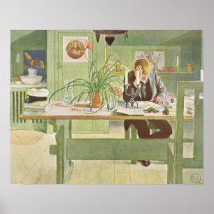 The Study Room, 1908 by Carl Larsson Poster