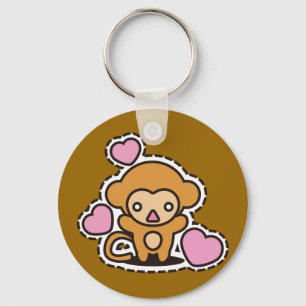 The stuffed toy of the monkey key ring