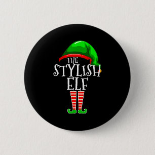 The Stylish Elf Group Matching Family Christmas  6 Cm Round Badge