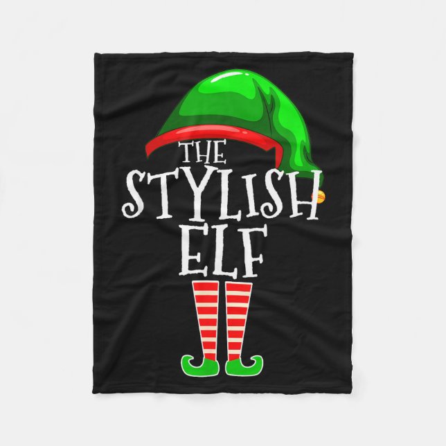 The Stylish Elf Group Matching Family Christmas  Fleece Blanket (Front)