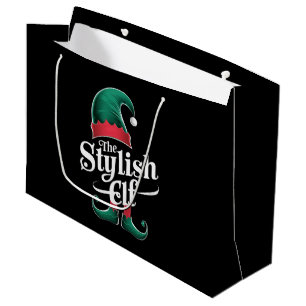 The Stylish Elf Group Matching Family Christmas  Large Gift Bag