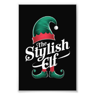 The Stylish Elf Group Matching Family Christmas  Photo Print