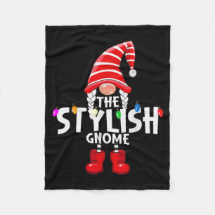 The Stylish Gnome Christmas Matching Pajama  Fleece Blanket