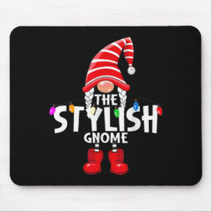 The Stylish Gnome Christmas Matching Pajama  Mouse Pad