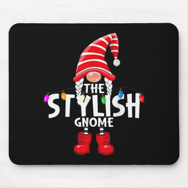 The Stylish Gnome Christmas Matching Pajama  Mouse Pad (Front)