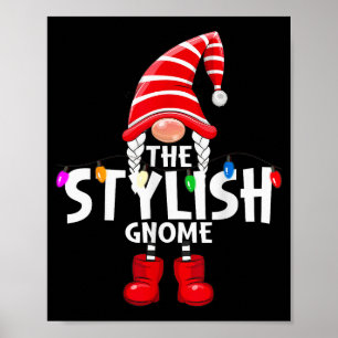 The Stylish Gnome Christmas Matching Pajama  Poster