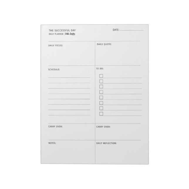 The Successful Day  - Daily Planner Notepad (Rotated)