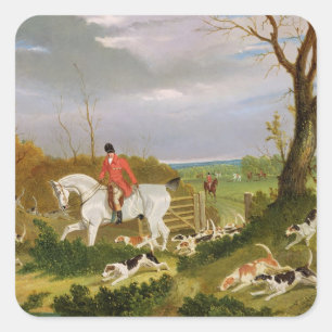 The Suffolk Hunt - Going to Cover near Herringswel Square Sticker