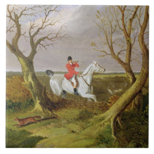 The Suffolk Hunt - Gone Away (oil on canvas) Ceramic Tile