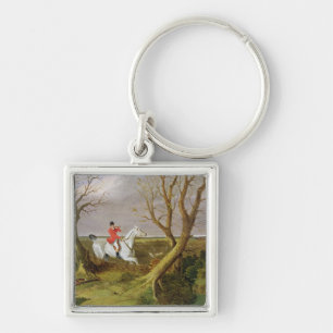 The Suffolk Hunt - Gone Away (oil on canvas) Key Ring