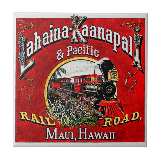 The Sugar Cane Train with Baldwin Locomotives Ceramic Tile (Front)