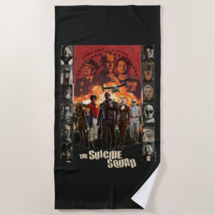 The Suicide Squad   Exlposive Character Roster Beach Towel