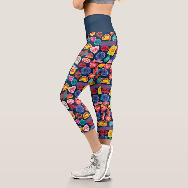 The Suicide Squad | Harley Quinn Badge Pattern Capri Leggings (Left)