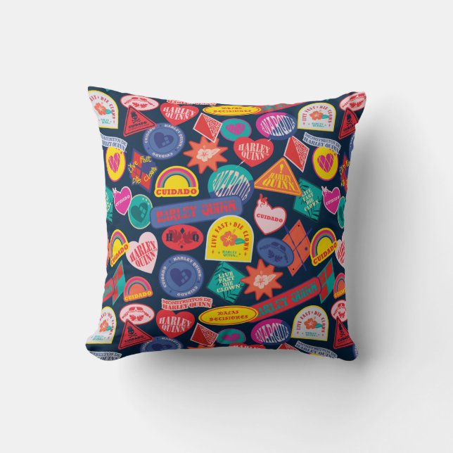 The Suicide Squad | Harley Quinn Badge Pattern Cushion (Front)