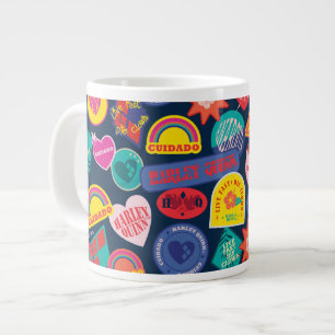 The Suicide Squad   Harley Quinn Badge Pattern Large Coffee Mug