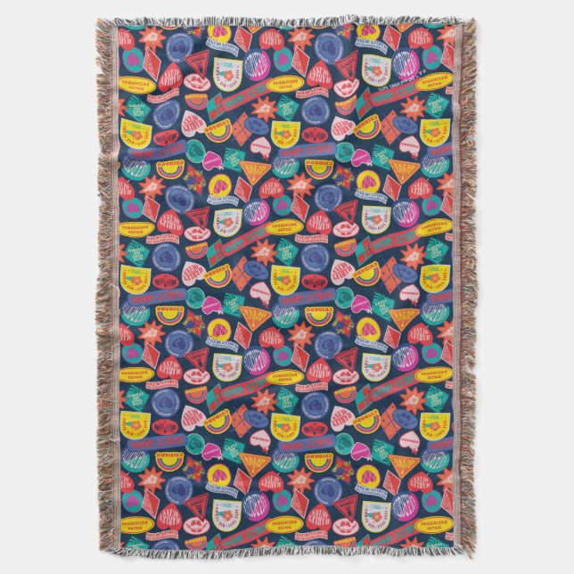 The Suicide Squad | Harley Quinn Badge Pattern Throw Blanket (Front Vertical)